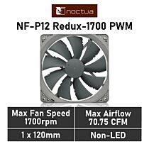 Noctua NF-P12 redux-1700 PWM PWM 120mm PWM NF-P12 REDUX-1700P Case Fan by noctua at Rebel Tech