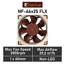 Noctua Premium NF-A6X25 FLX 60MM NF-A6X25 Case Fan by noctua at Rebel Tech