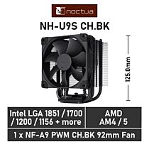 Noctua U9S chromax.black NH-U9S CH.BK Air Cooler by noctua at Rebel Tech