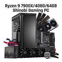 Be Quiet! Ryzen 9 7900X/4080/64GB/2TB BQ-R9 7900x-GMG PC BUILD Shinobi Gaming PC