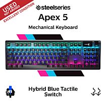 SteelSeries Apex 5 SteelSeries Hybrid Blue 64532-USED-E Full Size Mechanical Keyboard by steelseries at Rebel Tech