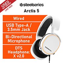 SteelSeries Arctis 5 61507-USED-LN Wired White Gaming Headset by steelseries at Rebel Tech