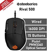 SteelSeries Rival 500 Optical 62051-USED-F Wired Gaming Mouse by steelseries at Rebel Tech