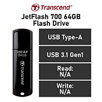 Transcend JetFlash 700 64GB USB-A TS64GJF700 Flash Drive by transcend at Rebel Tech