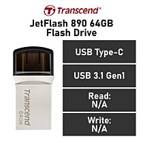 Transcend JetFlash 890 64GB USB-C TS64GJF890S Flash Drive by transcend at Rebel Tech