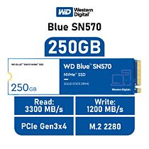 Western Digital Blue SN570 250GB PCIe Gen3x4 WDS250G3B0C M.2 2280 Solid State Drive by westerndigital at Rebel Tech