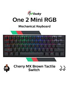 Ducky One 2 Mini RGB Cherry MX Brown DKON2061ST-BUSPDAZT1 Mini Size Mechanical Keyboard by ducky at Rebel Tech