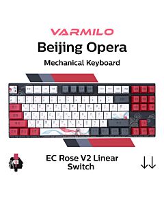 Varmilo MA87 V2 Beijing Opera EC Rose V2 A33A028B0A3A01A025 TKL Size Mechanical Keyboard by varmilo at Rebel Tech