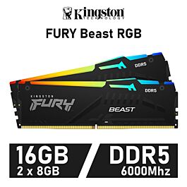 Kingston FURY Beast RGB 16GB Kit DDR5-6000 CL40 1.35v KF560C40BBAK2-16