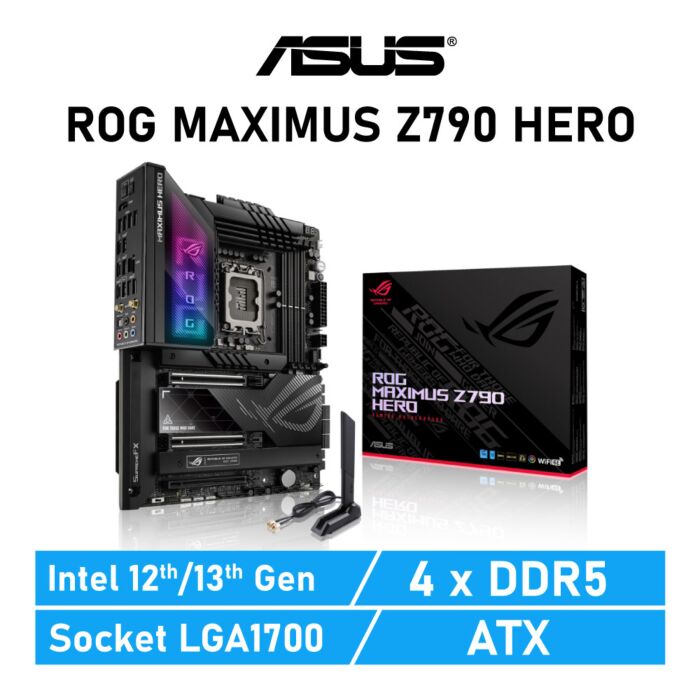 ASUS ROG MAXIMUS Z790 HERO LGA1700 Intel Z790 ATX Intel Motherboard by asus at Rebel Tech