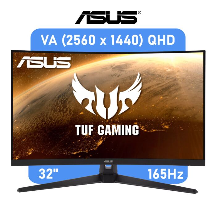 ASUS TUF Gaming VG32VQ1BR 32" VA QHD 165Hz 90LM0661-B02170 Curved Gaming Monitor by asus at Rebel Tech