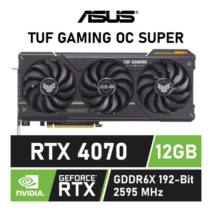 ASUS TUF Gaming GeForce RTX 4070 SUPER 12GB GDDR6X OC Edition TUF-RTX4070S-O12G-GAMING Graphics Card by asus at Rebel Tech