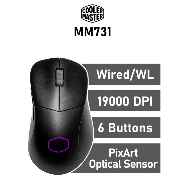  Cooler Master MM731 Optical MM-731-KKOH1 Wired/Wireless Gaming Mouse by coolermaster at Rebel Tech