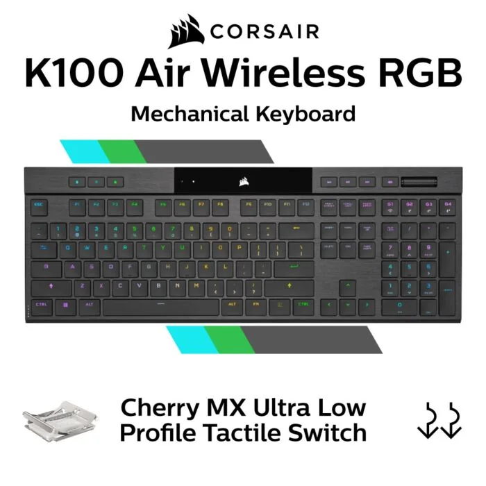 CORSAIR - K100 Air Wireless Full-Size Bluetooth RGB Mechanical
