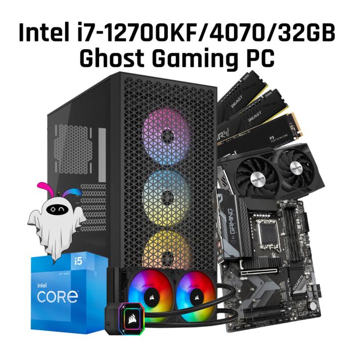 CORSAIR Intel i5-12600/4060/16GB CRSR-I5 12600-GMG PC BUILD Ghost Gaming PC  by corsair at Rebel Tech