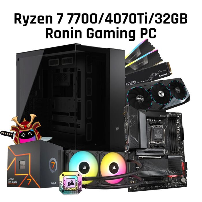 CORSAIR Ryzen 7 7700/4070Ti/32GB/1TB CRSR-R7 7700-GMG PC BUILD Ronin Gaming PC by corsair at Rebel Tech