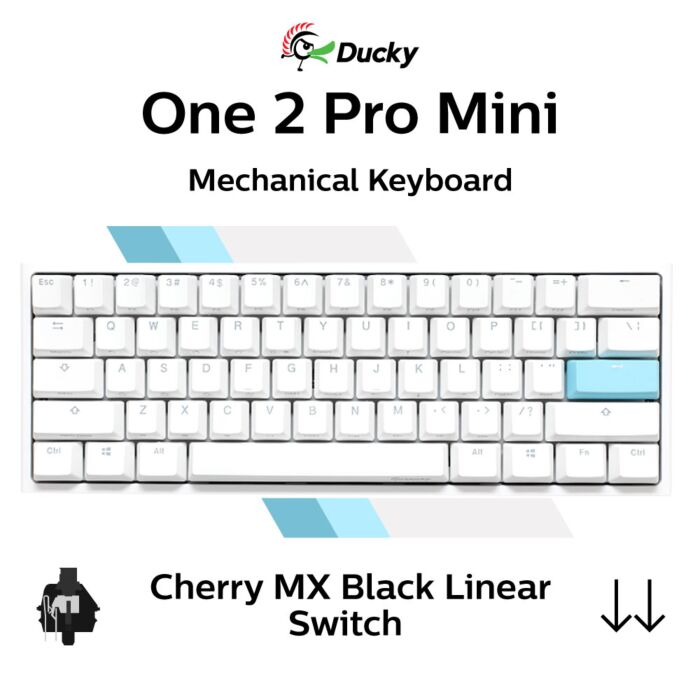 Ducky One 2 Pro Mini Cherry MX Black DKON2061ST-AUSPDWWT2 Mini Size Mechanical Keyboard by ducky at Rebel Tech