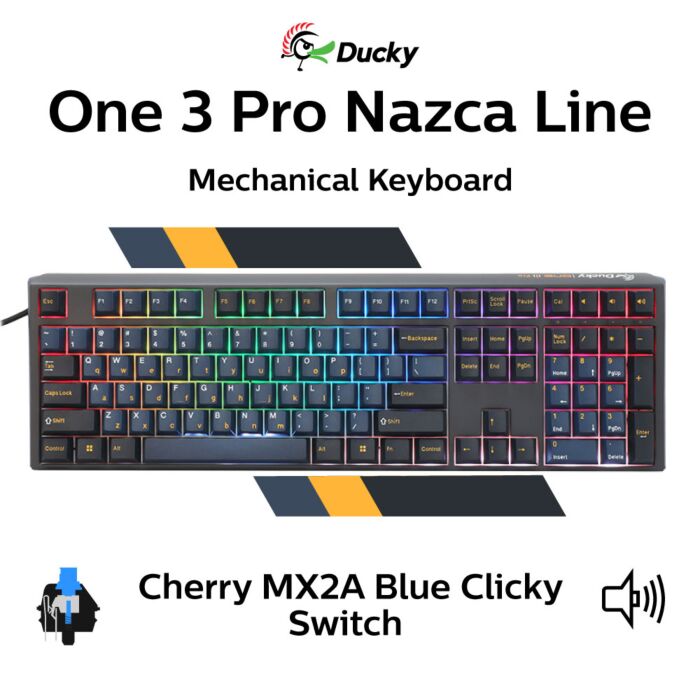 Ducky One 3 Pro Nazca Line Cherry MX2A Blue DKON2308ST-CCUSPTCHNAZ001 Full Size Mechanical Keyboard by ducky at Rebel Tech