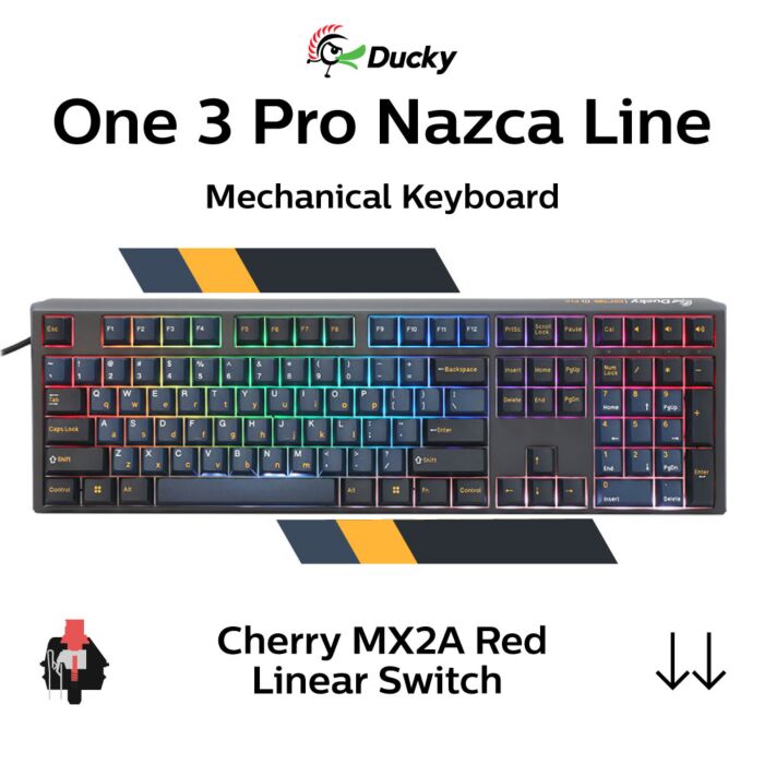 Ducky One 3 Pro Nazca Line Cherry MX2A Red DKON2308ST-CRUSPTCHNAZ001 Full Size Mechanical Keyboard by ducky at Rebel Tech