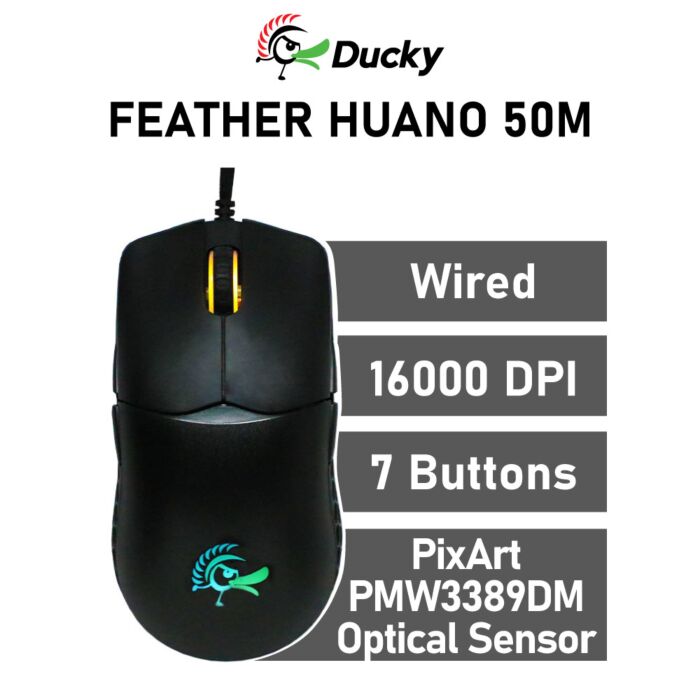 Ducky Feather Optical DMFE20O-OAAPA7B Wired Gaming Mouse by ducky at Rebel Tech