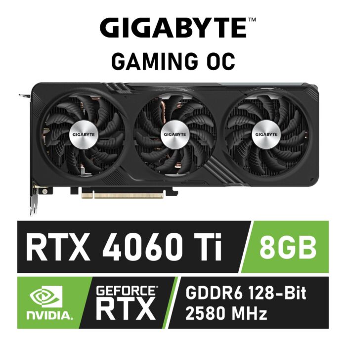 GIGABYTE GeForce RTX 4060 Ti GAMING OC 8GB GDDR6 GV-N406TGAMING OC-8GD Graphics Card  by gigabyte at Rebel Tech