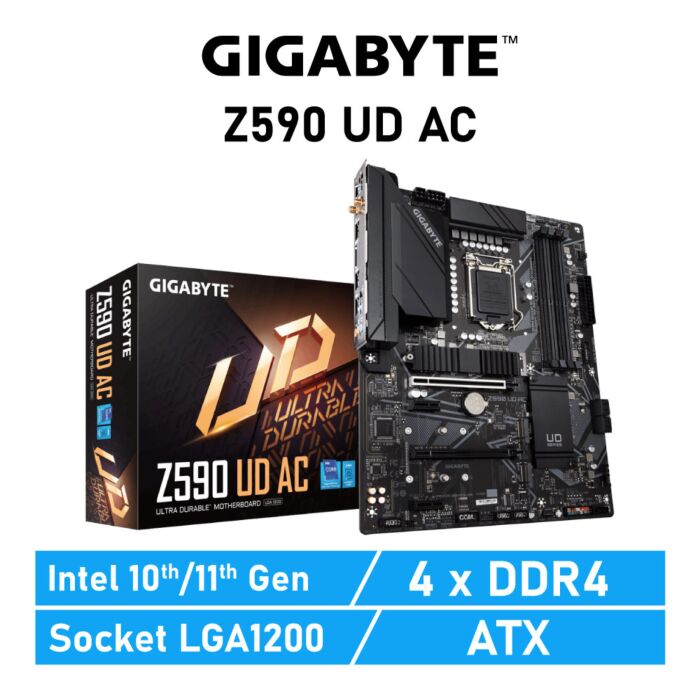 GIGABYTE Z590 UD AC LGA1200 Intel Z590 ATX Intel Motherboard by gigabyte at Rebel Tech