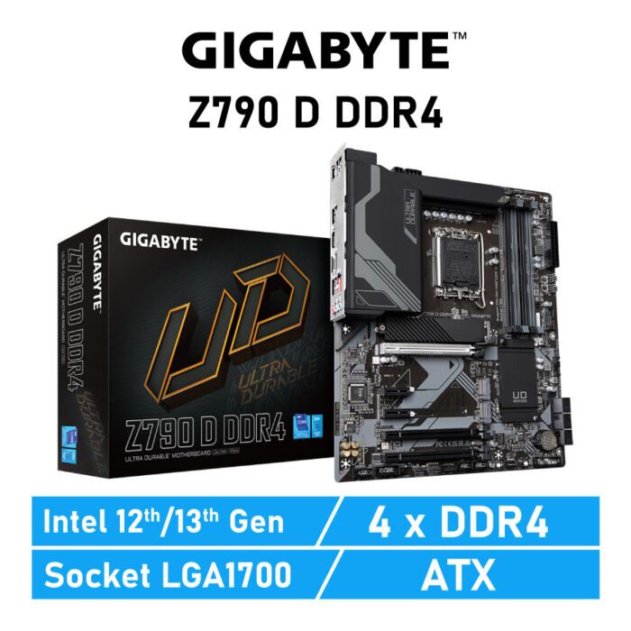 GIGABYTE Z790 D DDR4 LGA1700 Intel Z790 ATX Intel Motherboard by gigabyte at Rebel Tech