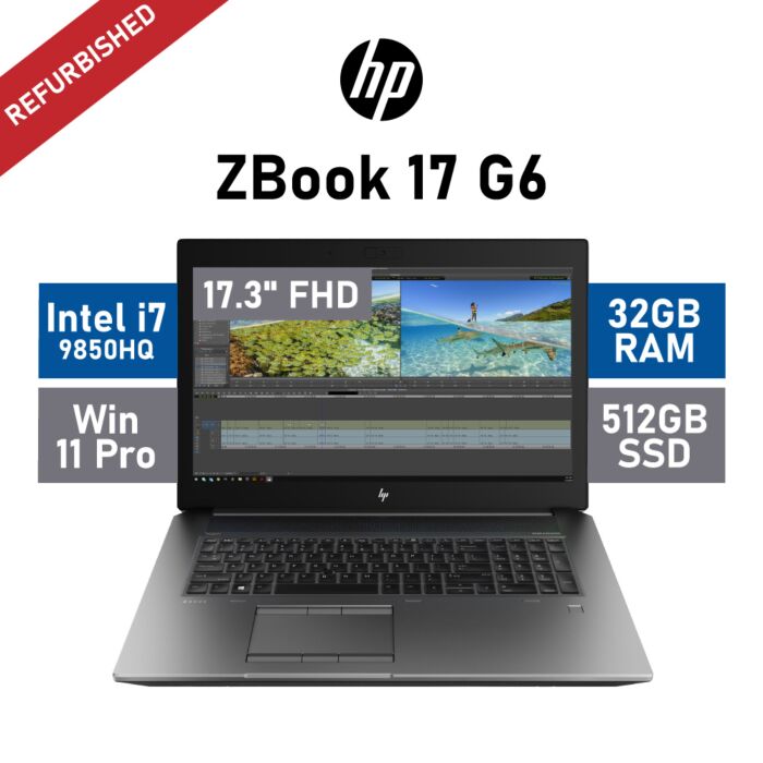 HP ZBook 17 G6 17.3" Intel Core i7-9850H / 32GB RAM / 512GB SSD / NVIDIA Quadro RTX 5000 16GB / Windows 11 Pro / A-Grade Refurbished Laptop by hp at Rebel Tech