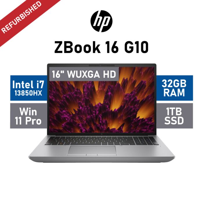 HP ZBook 16 G10 16.0" Intel Core i7-13850HX / 32GB RAM / 1TB SSD / NVIDIA Quadro RTX 3500 ADA 12GB / Windows 11 Pro / A-Grade Refurbished Laptop by hp at Rebel Tech