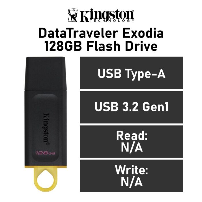 Kingston DataTraveler Exodia 128GB USB-A DTX/128GB Flash Drive by kingston at Rebel Tech