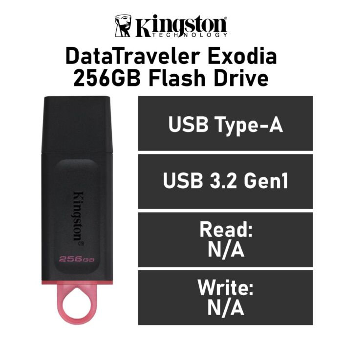 Kingston DataTraveler Exodia 256GB USB-A DTX/256GB Flash Drive by kingston at Rebel Tech