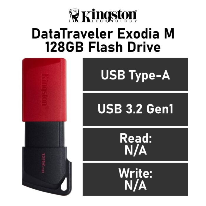 Kingston DataTraveler Exodia M 128GB USB-A DTXM/128GB Flash Drive by kingston at Rebel Tech