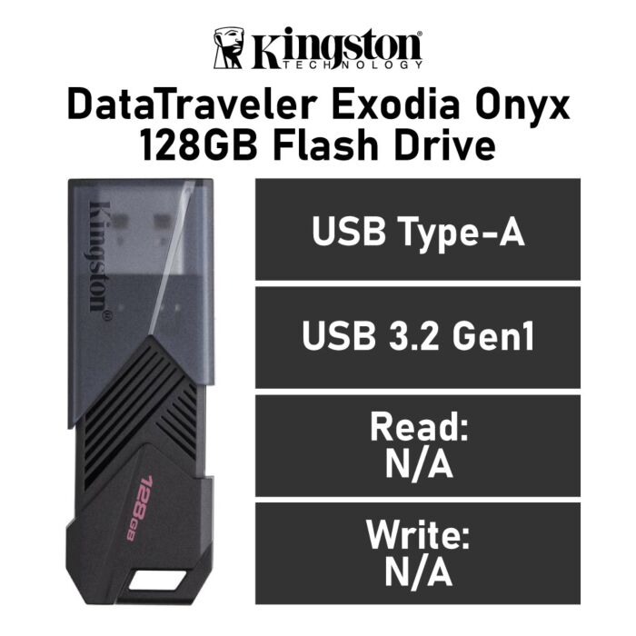 Kingston DataTraveler Exodia Onyx 128GB USB-A DTXON/128GB Flash Drive by kingston at Rebel Tech