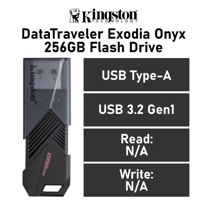 Kingston DataTraveler Exodia Onyx 256GB USB-A DTXON/256GB Flash Drive by kingston at Rebel Tech