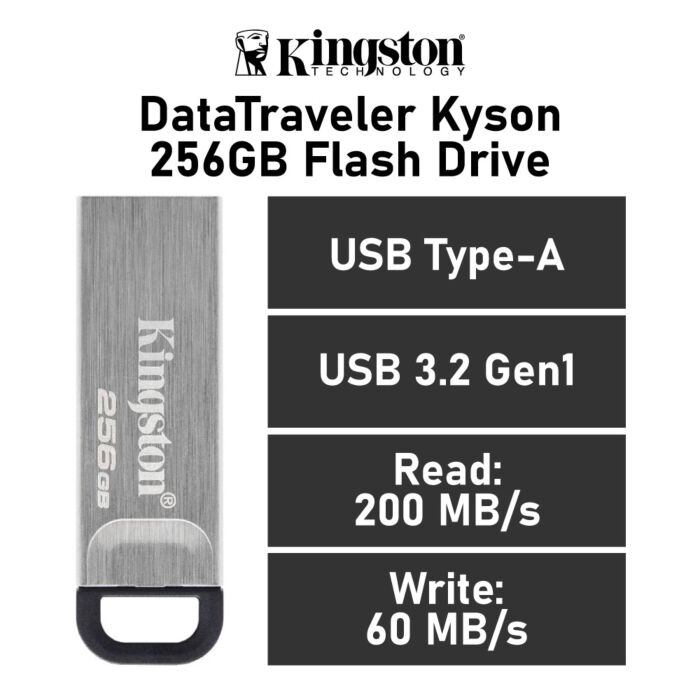 Kingston DataTraveler Kyson 256GB USB-A DTKN/256GB Flash Drive by kingston at Rebel Tech