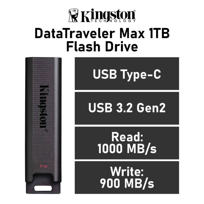 Kingston DataTraveler Max 1TB USB-C DTMAX/1TB Flash Drive by kingston at Rebel Tech