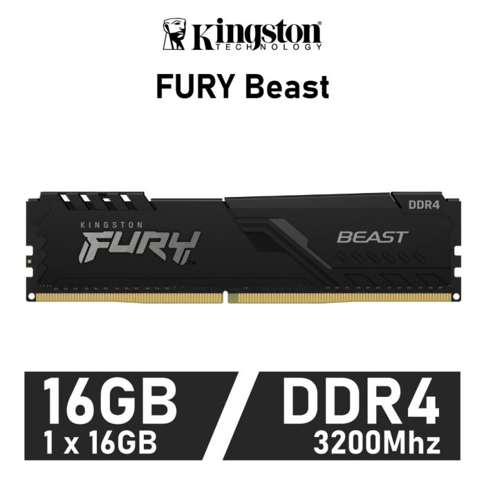 Kingston FURY Beast 16GB DDR4-3200 CL16 1.35v KF432C16BB/16 Desktop Memory by kingston at Rebel Tech