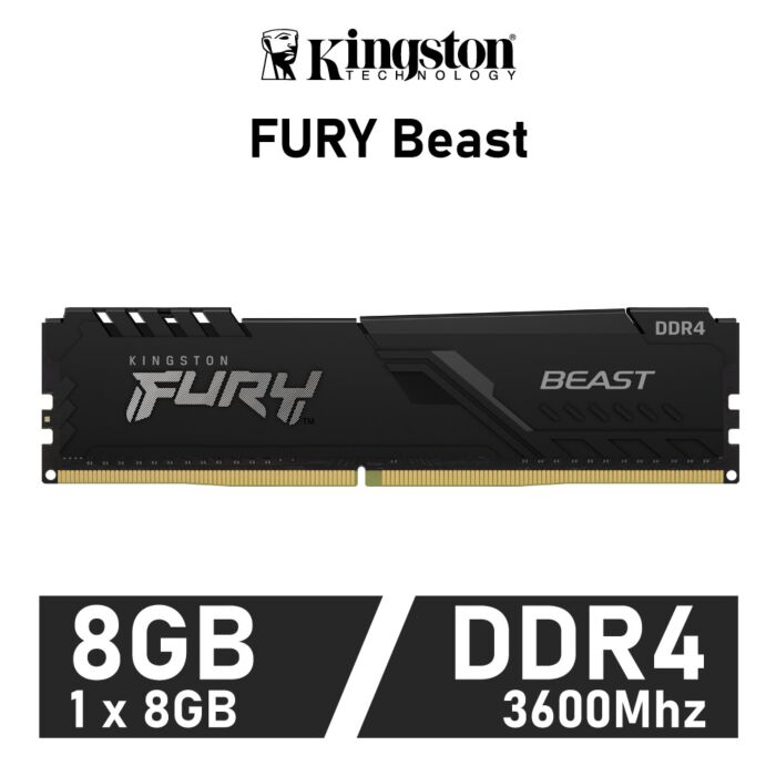 Kingston FURY Beast 8GB DDR4-3600 CL17 1.35v KF436C17BB/8 Desktop Memory by kingston at Rebel Tech