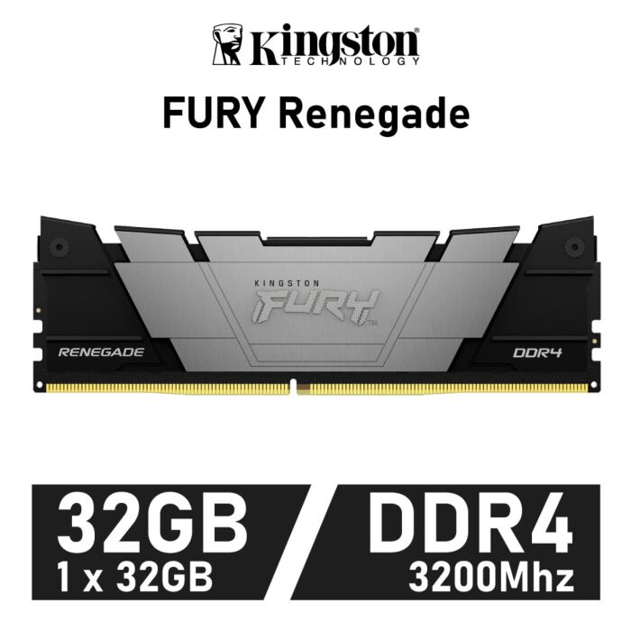 Kingston FURY Renegade 32GB DDR4-3200 CL16 1.35v KF432C16RB/32 Desktop Memory by kingston at Rebel Tech