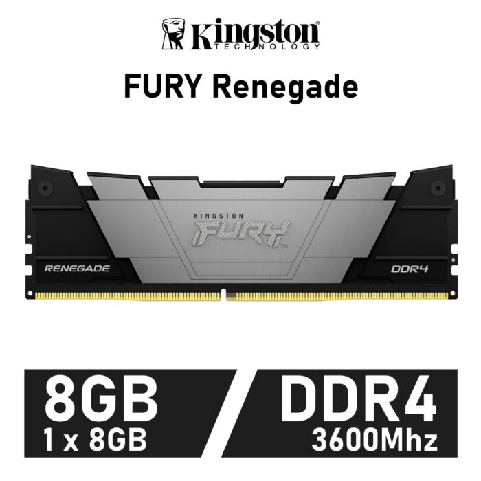 Kingston FURY Renegade 8GB DDR4-3600 CL16 1.35v KF436C16RB/8 Desktop Memory by kingston at Rebel Tech