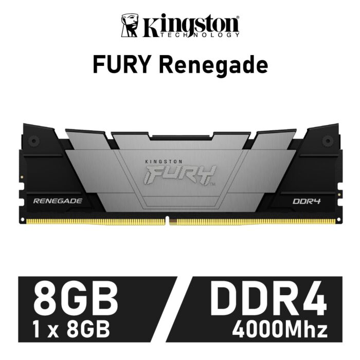 Kingston FURY Renegade 8GB DDR4-4000 CL19 1.35v KF440C19RB/8 Desktop Memory by kingston at Rebel Tech