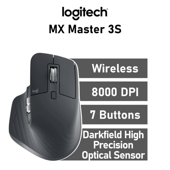 Logitech MX Master 3S Optical 910-006559 Wireless Office Mouse by logitech at Rebel Tech