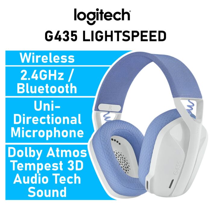 Logitech G435 LIGHTSPEED 981-001074 Wireless Gaming Headset by logitech at Rebel Tech