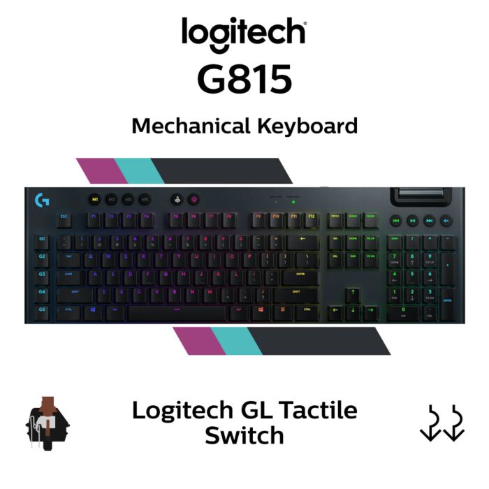 Logitech G815 Logitech GL Tactile 920-008992 Extended Size Mechanical Keyboard by logitech at Rebel Tech