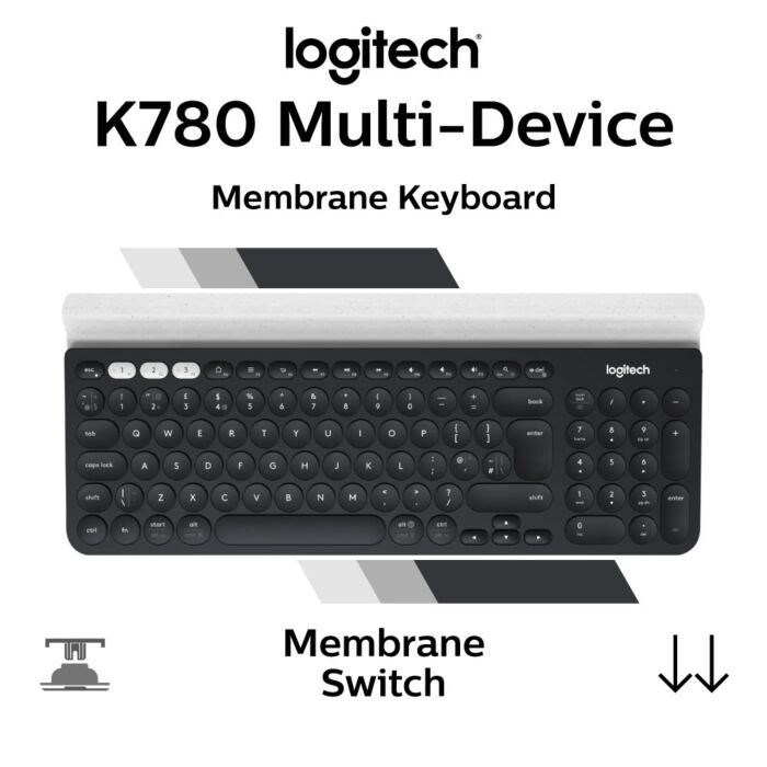 Logitech K780 Multi-Device 920-008042 Full Size Membrane Keyboard by logitech at Rebel Tech