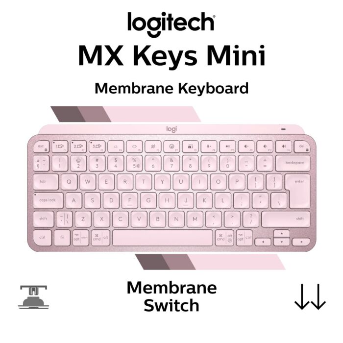 Logitech MX Keys Mini 920-010500 Compact Size Membrane Keyboard by logitech at Rebel Tech