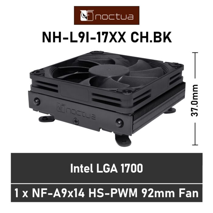 Noctua L9i-17xx chromax.black NH-L9I-17XX CH.BK Air Cooler by noctua at Rebel Tech