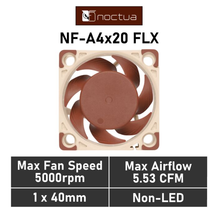 Noctua NF-A4x20 FLX 40mm NF-A4X20 FLX Case Fan by noctua at Rebel Tech