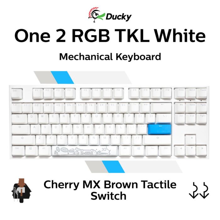 Ducky One 2 RGB TKL White Cherry MX Brown DKON1787ST-BUSPDWWT1 TKL Size Mechanical Keyboard by ducky at Rebel Tech