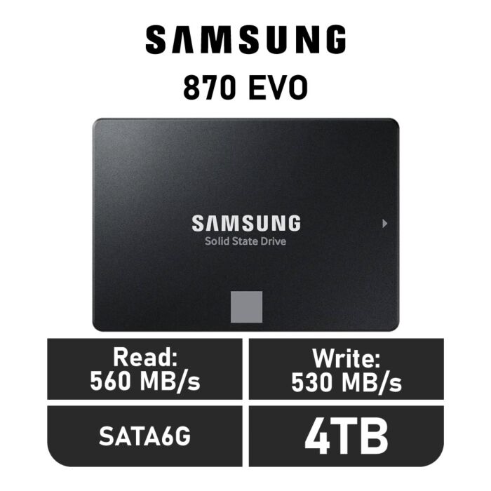 Samsung 870 EVO 4TB SATA6G MZ-77E4T0BW 2.5" Solid State Drive by samsung at Rebel Tech